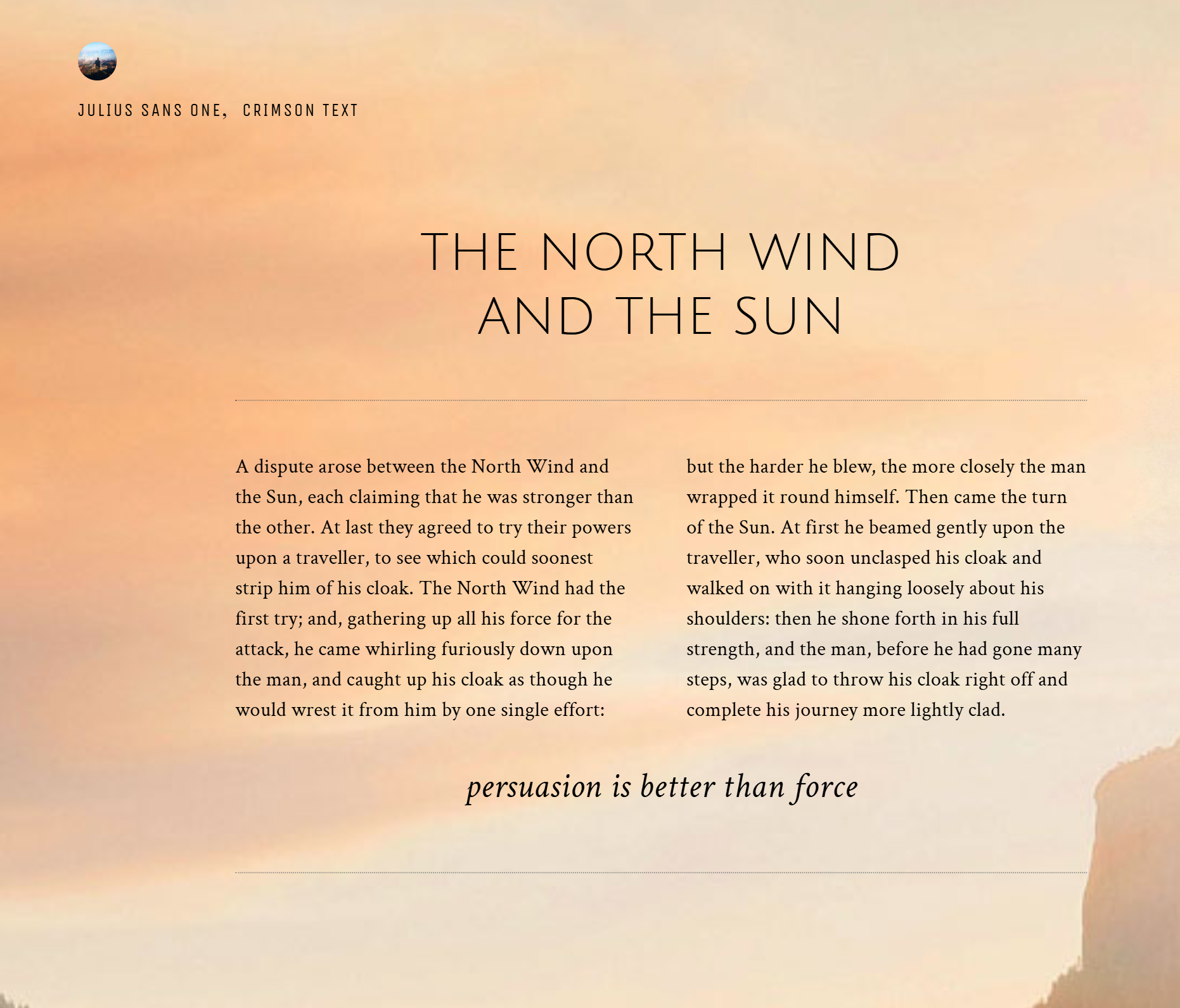 Пример органичного сочетания заголовка с текстом. Источник: github.io