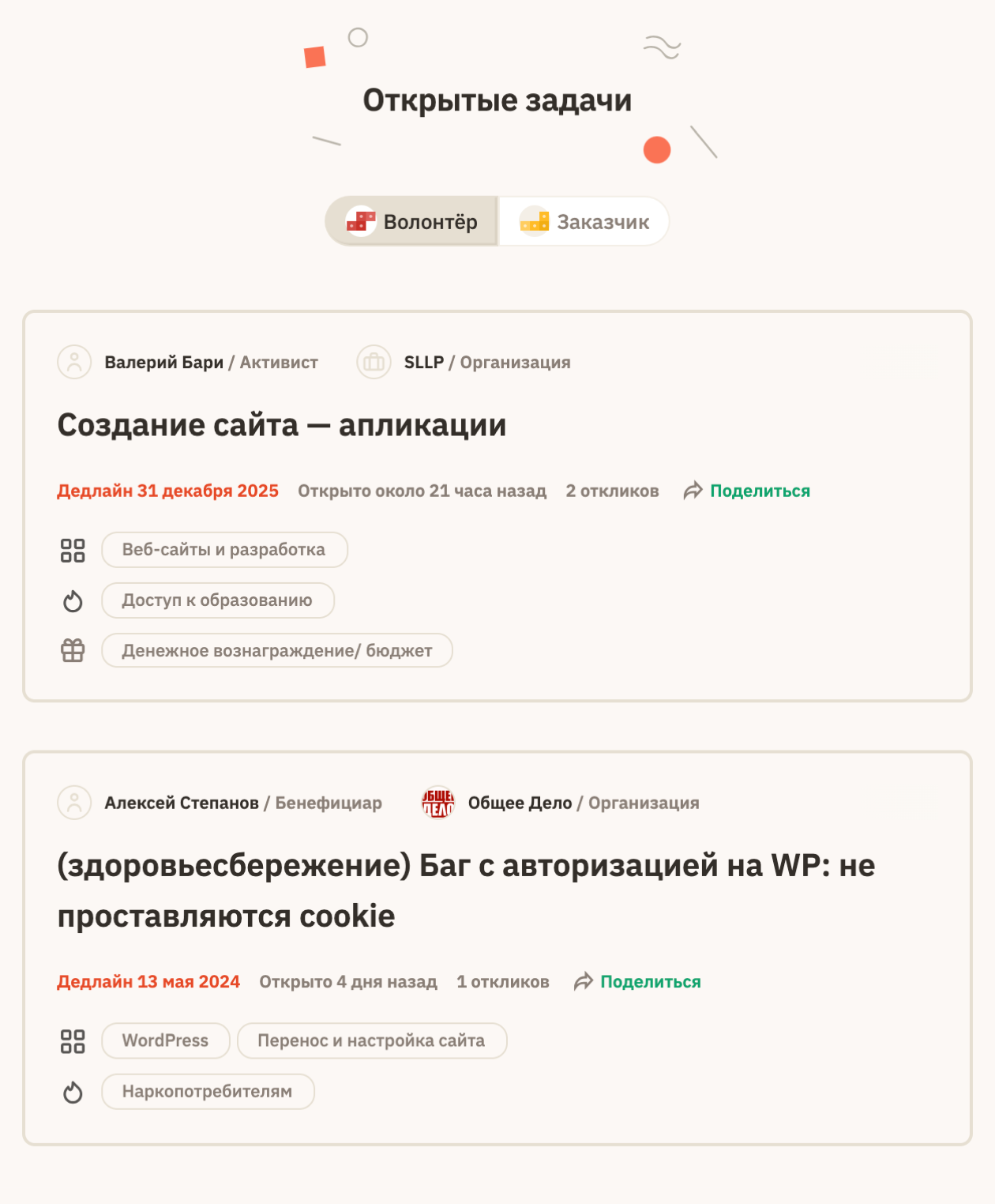 Проекты в «ИТ-волонтере» в основном связаны с разработкой годовых отчетов, сайтов, чат-ботов. Источник: itvist.org