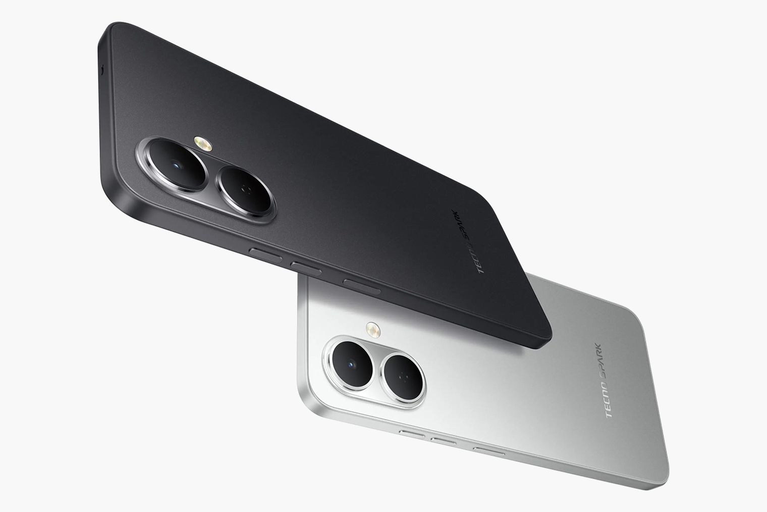 Tecno Spark Go 2 в черном и белом цвете. Еще есть серый и зеленый