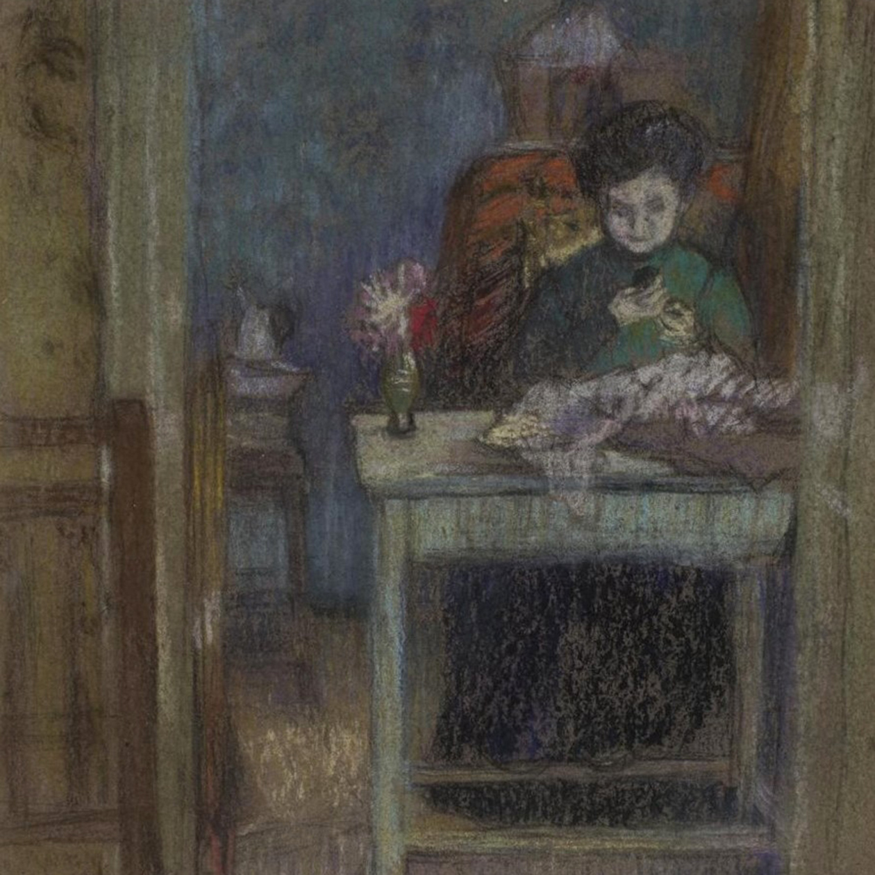 Наталия Гончарова, «Женщина за шитьем», 1905 годы. © пресс-служба Пушкинского музея