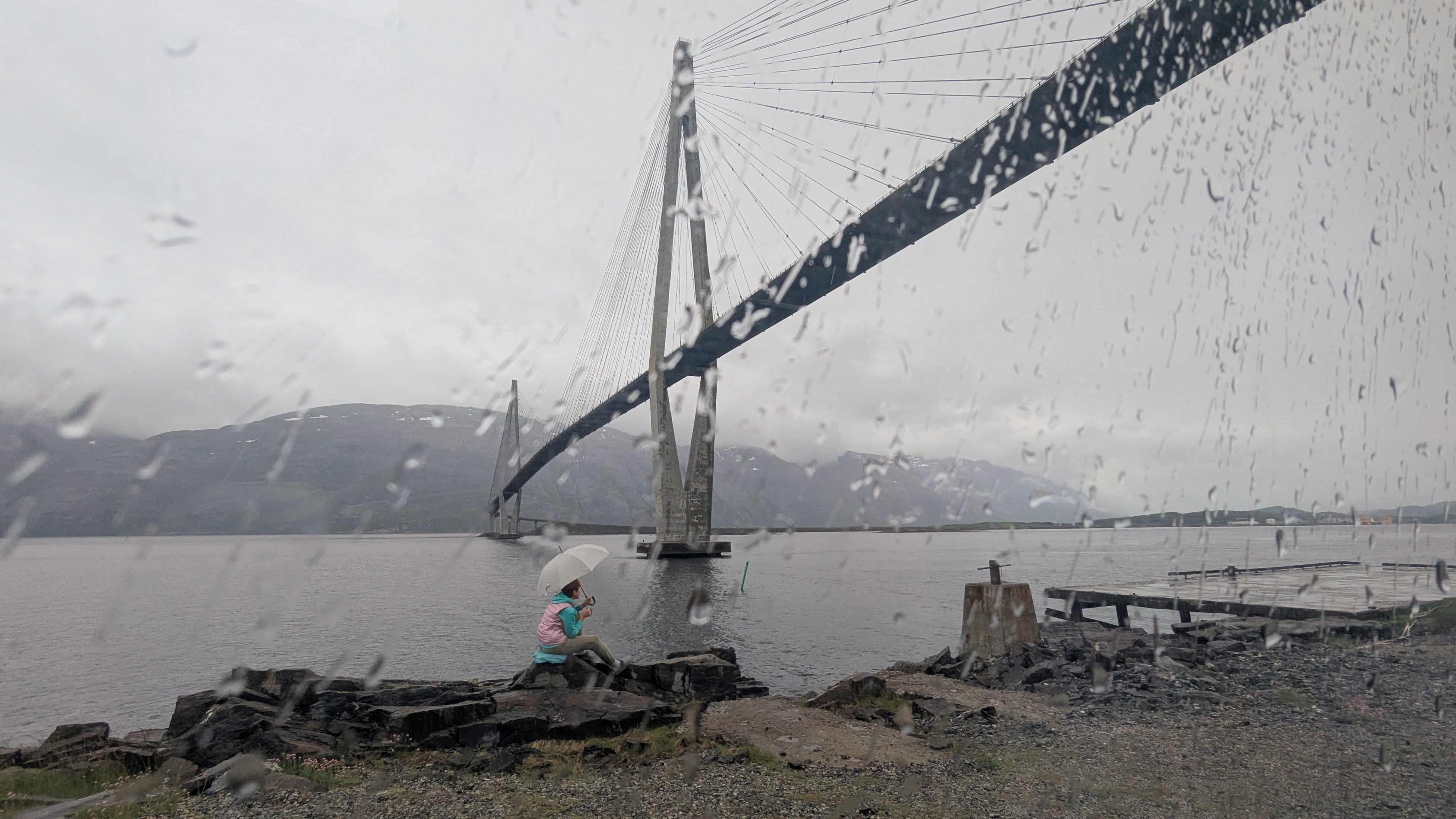 На берегу Северного моря, под мостом Helgeland, ведущим на остров Alsta