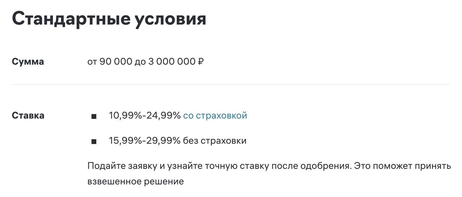 Райффайзенбанк увеличивает ставку на 5 п.п. при кредитовании без страховки. Источник: raiffeisen.ru
