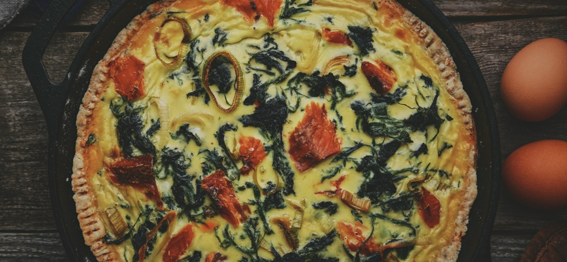 Мой рецепт: киш с крапивой и лососем