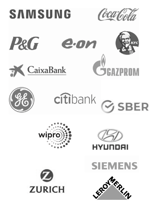 Логотипы крупнейших клиентов компании. Источник: презентация компании.pdf), стр. 4