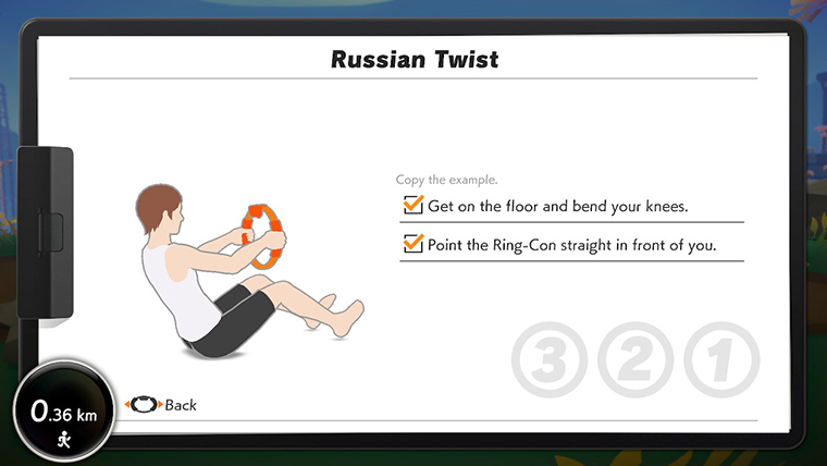 На экране показывают, как выполнять упражнение и какую позу принимать. Источник: Nintendo