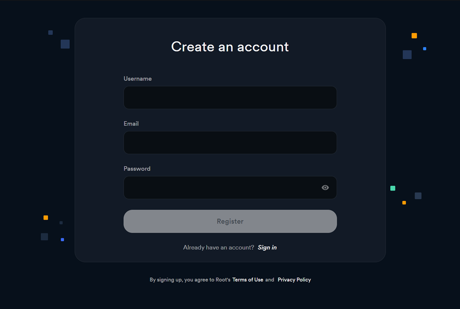 Так выглядит окно регистрации