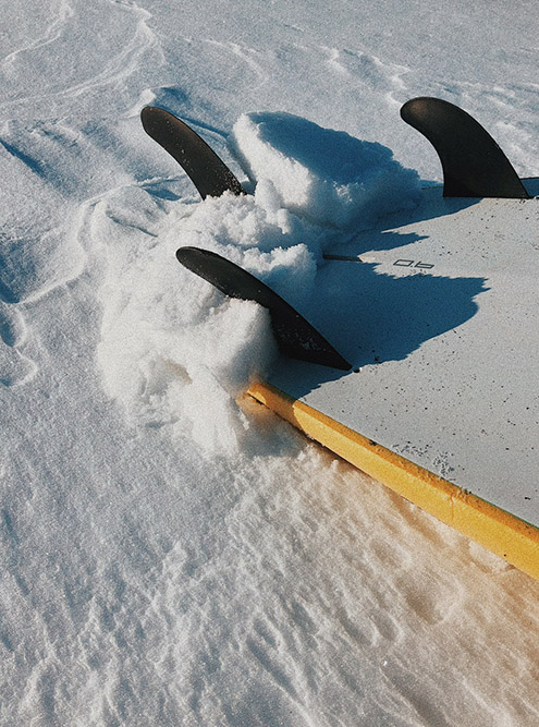 Доска в снегу — увидеть такое впервые непривычно. Источник: Анастасия Цуркина