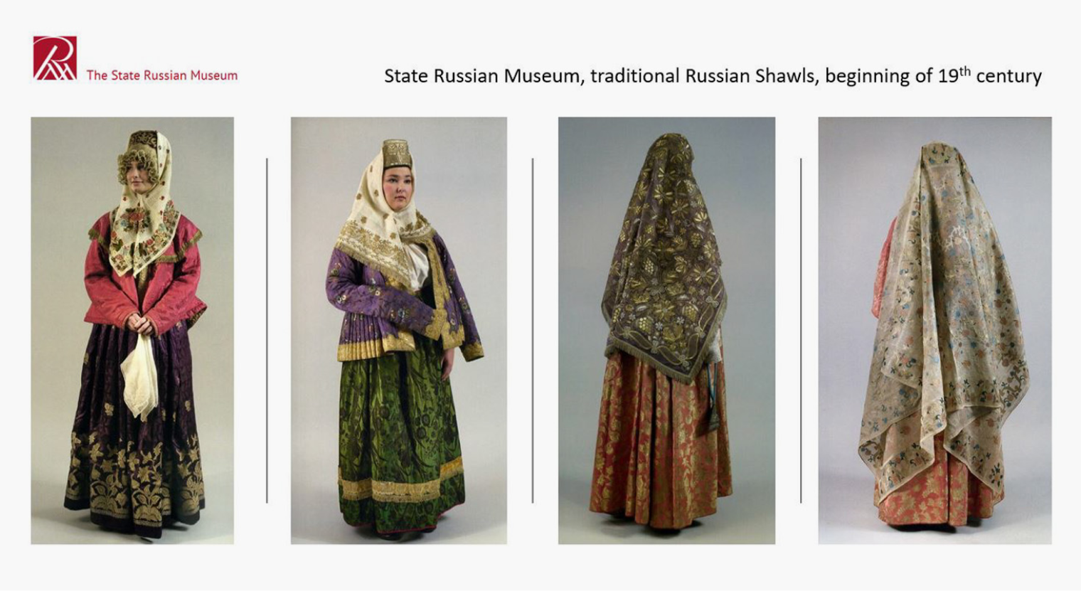 Слайд из моей презентации — традиционный русский костюм с платком