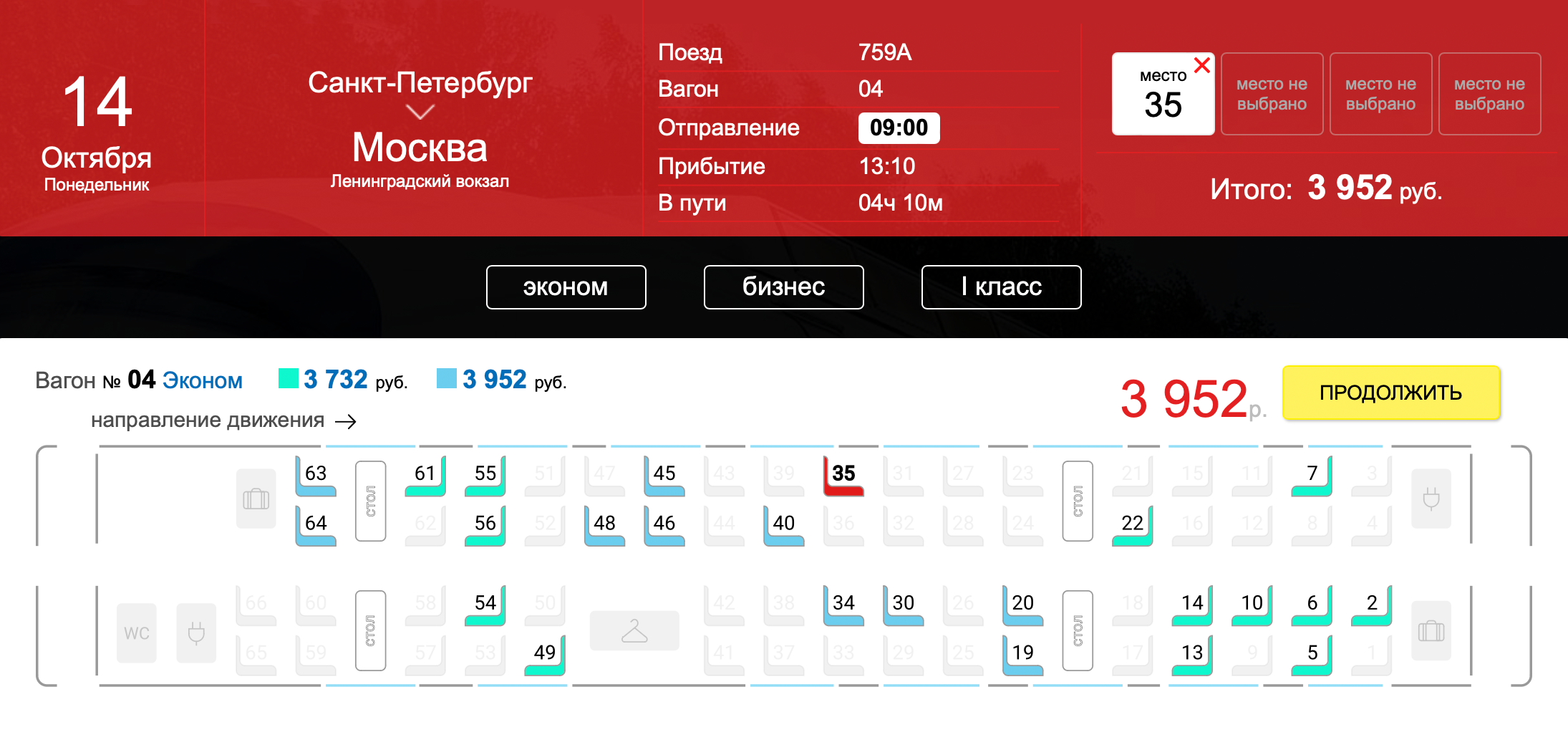 На портале «Сапсан-онлайн» такой же билет продают за 3952 ₽