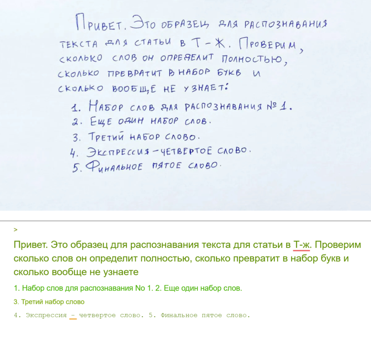 Рукописный текст придется редактировать, но по сравнению с другими сервисами — неплохо