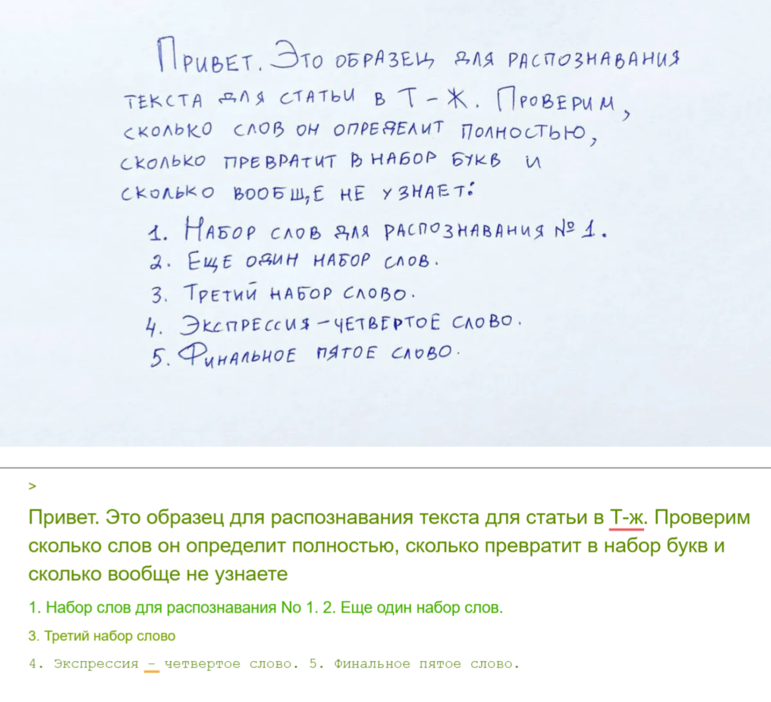 Рукописный текст придется редактировать, но по сравнению с другими сервисами — неплохо