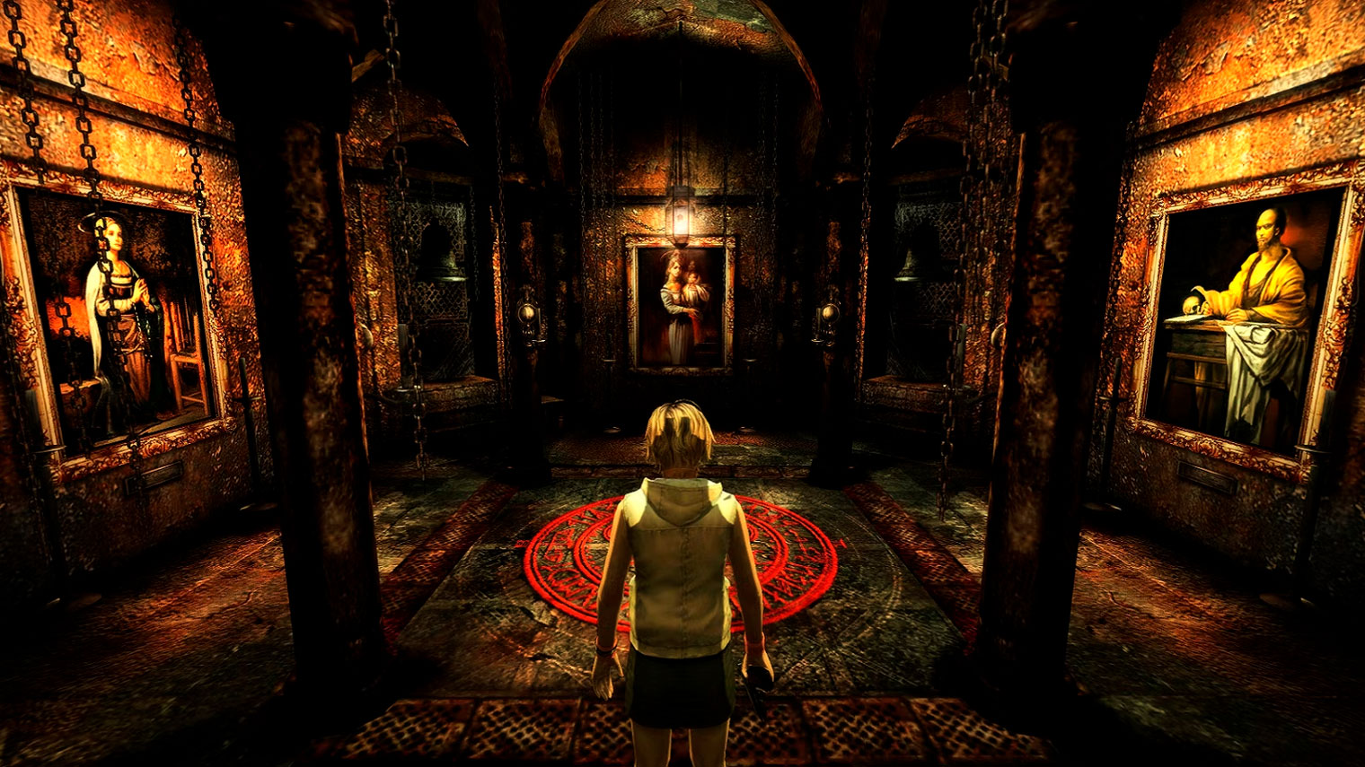 В играх серии никто не расскажет об устройстве мира прямо. Например, в Silent Hill 3 придется внимательно рассматривать картины. Кадр: Konami