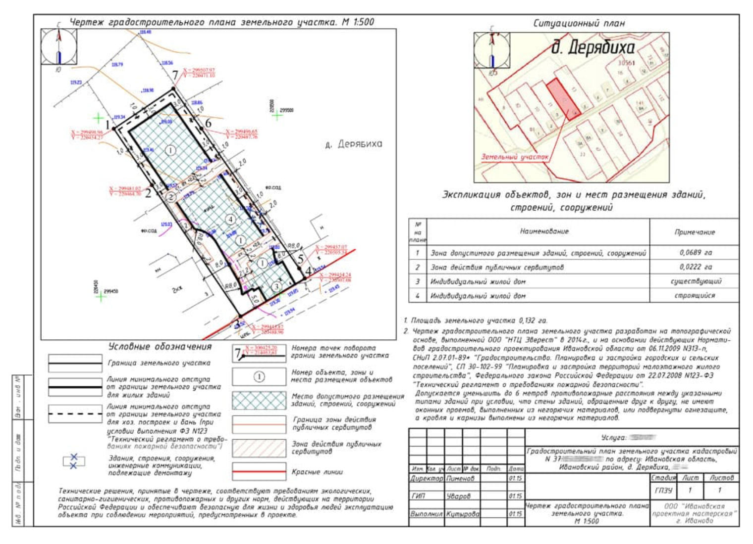 ГПЗУ присылают в PDF-формате, на одном из листов будет схема градплана, а справа рядом — ситуационный план. © stroykad.com