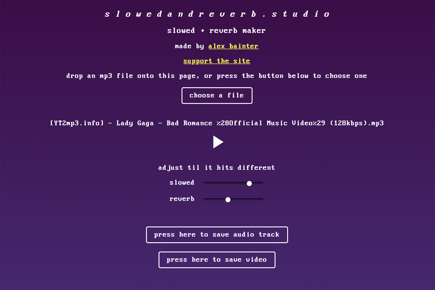 Сайт slowedreverb.studio