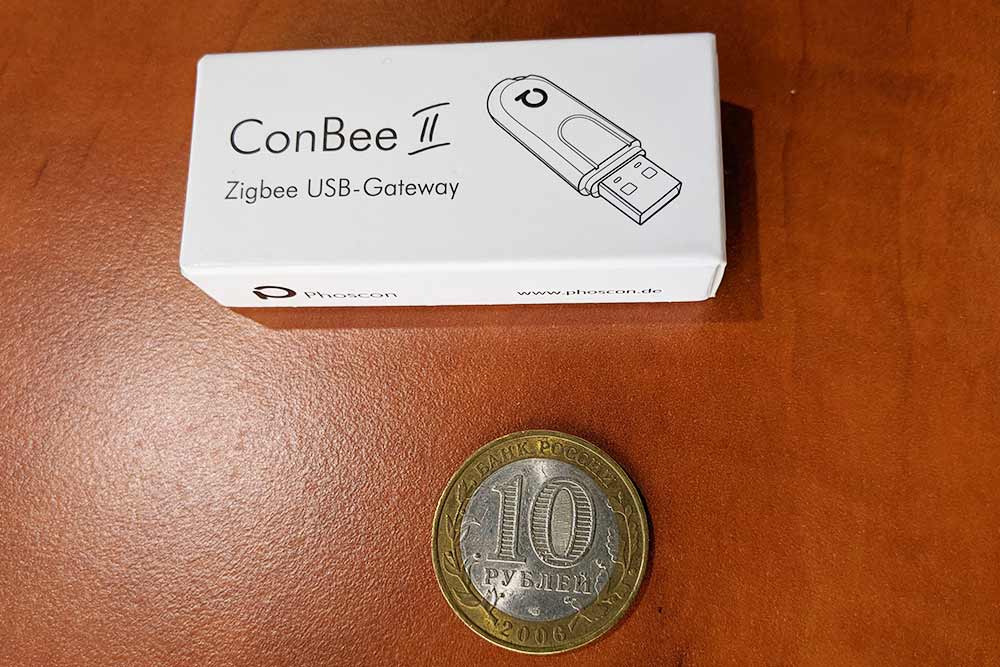 Шлюз в виде USB-стика ConBee 2 от Deconz для управления беспроводными ZigBee-устройствами