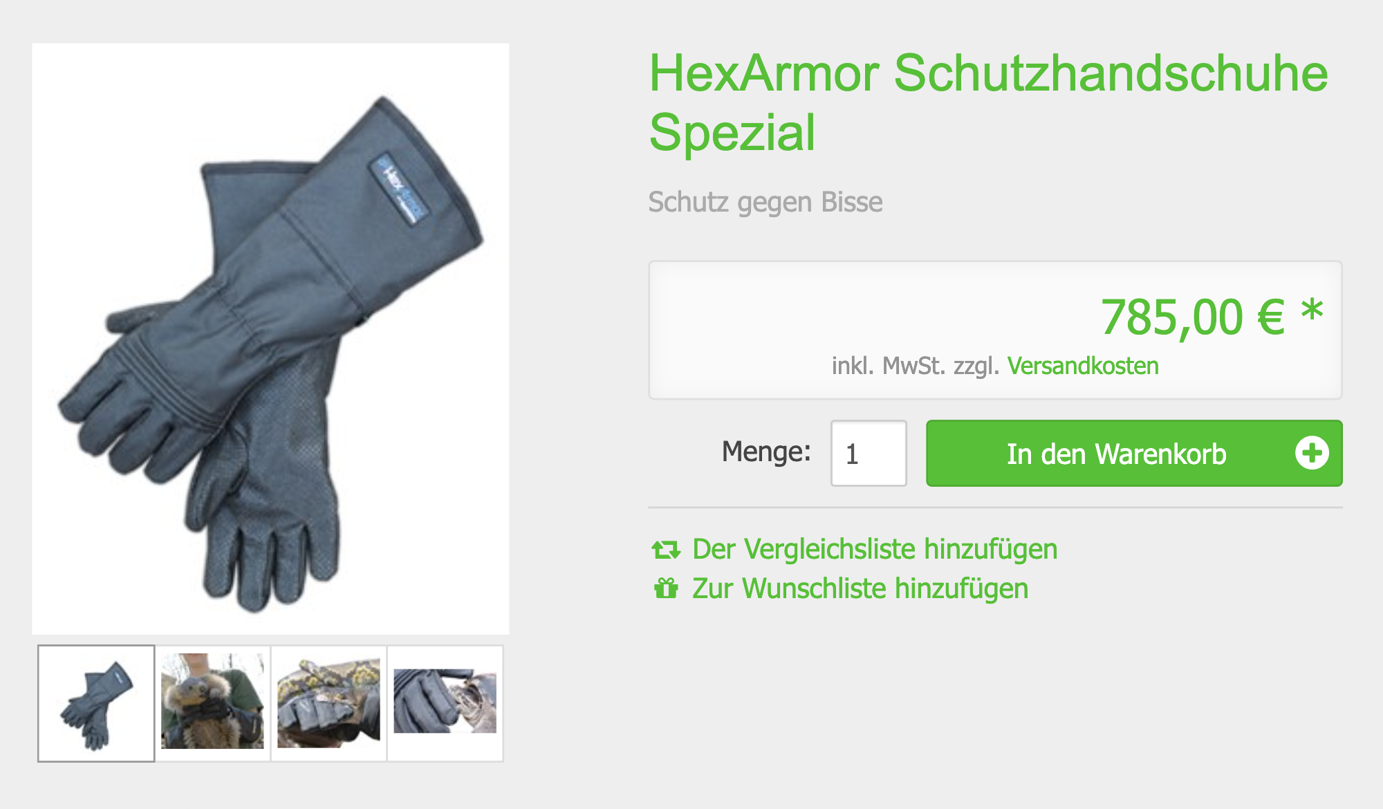 Только такие суперпрочные длинные кевларовые перчатки защитят при работе с коброй. Источник: katalog.zooprofis.de
