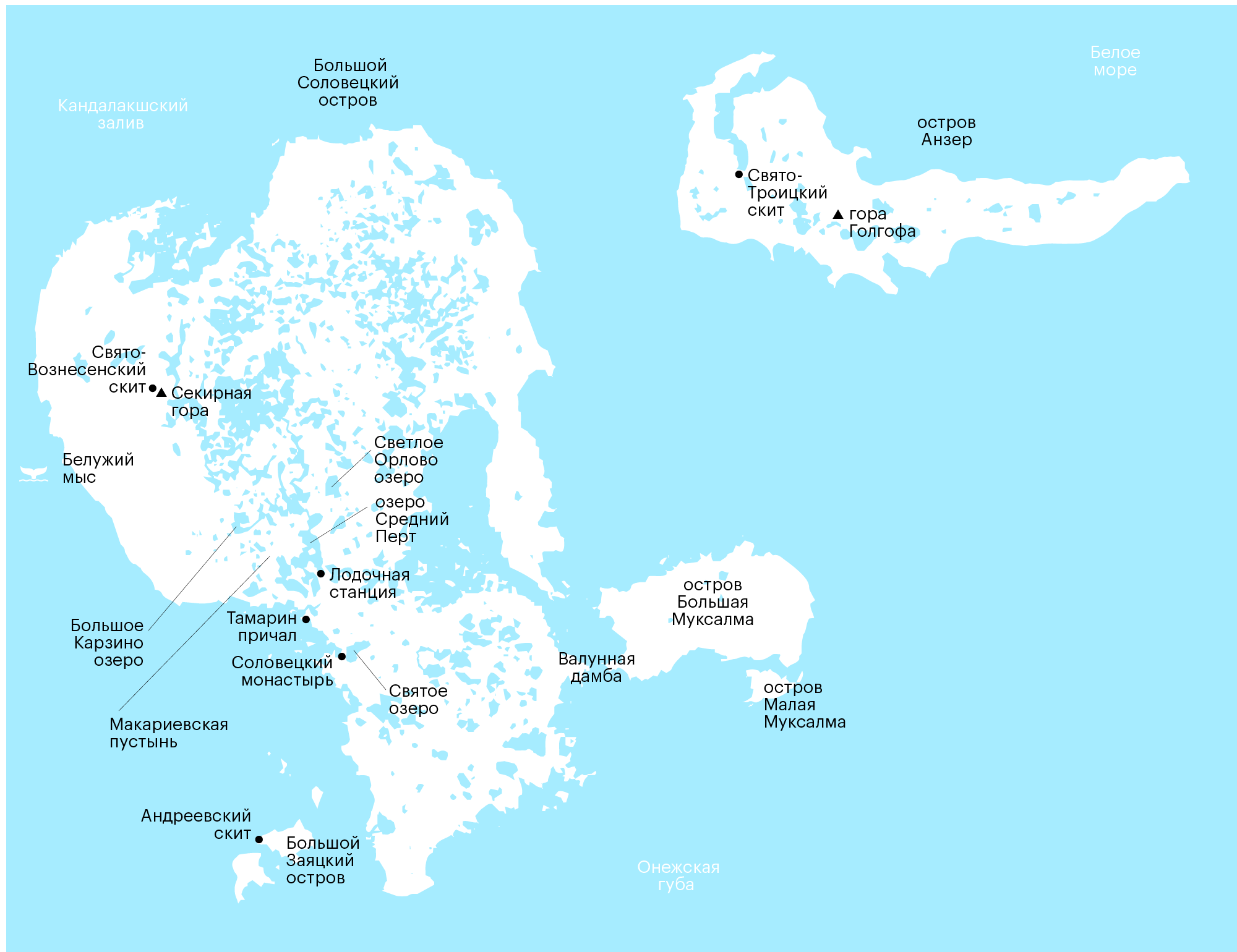 Карта Соловецких островов