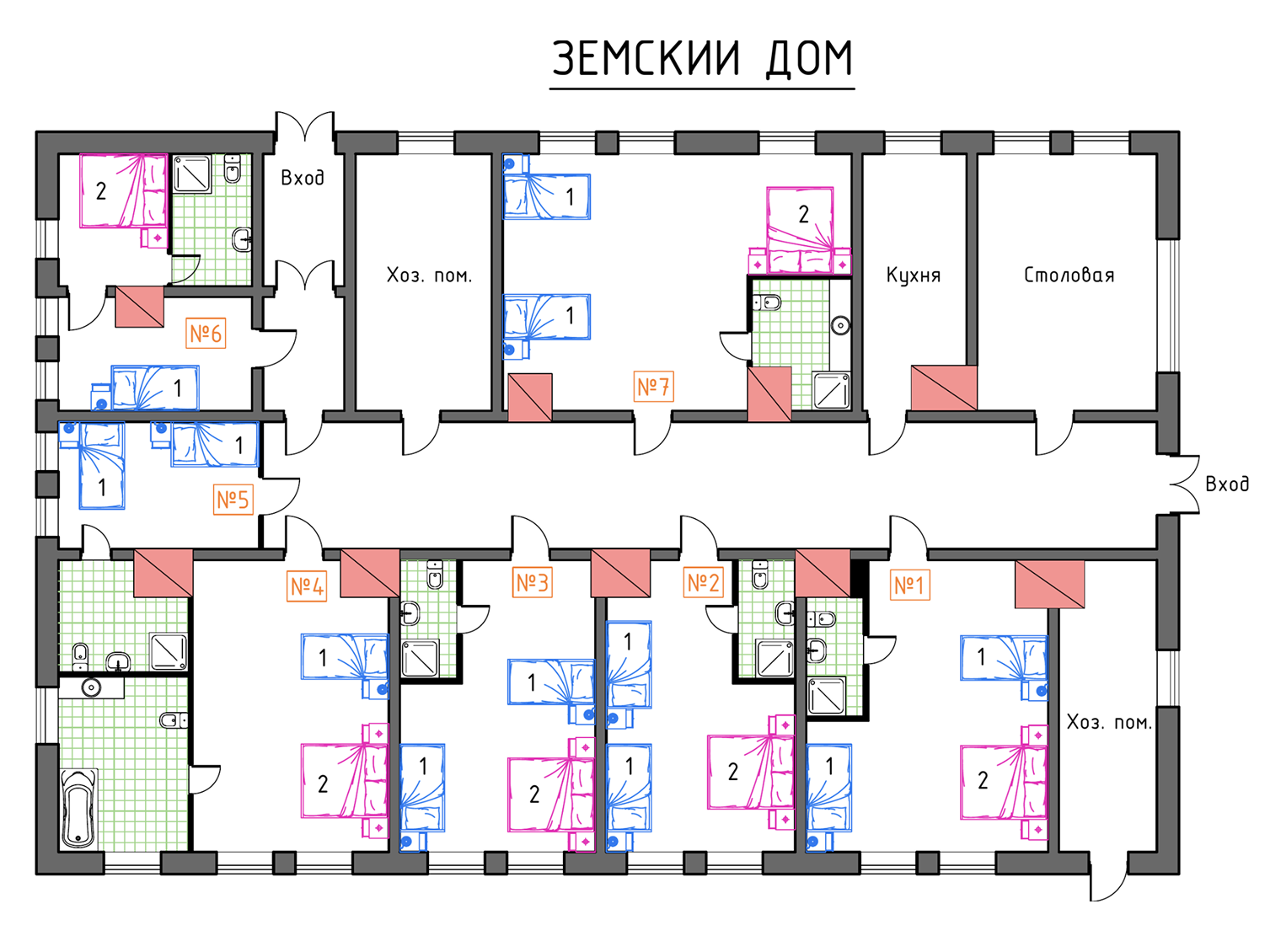 Новая планировка. В итоге у нас получился жилой дом площадью 350 м²
