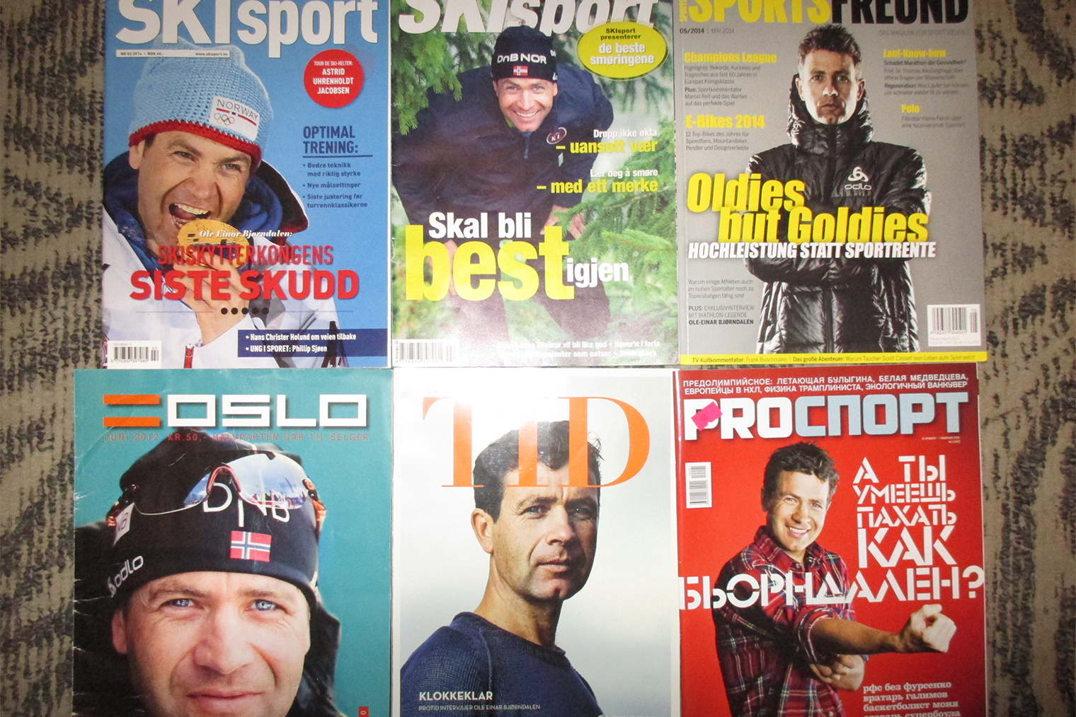Мой набор журналов с любимым биатлонистом. Зачем мне журнал Sportsfreund на немецком — понятия не имею, я не знаю этого языка. Но пусть будет