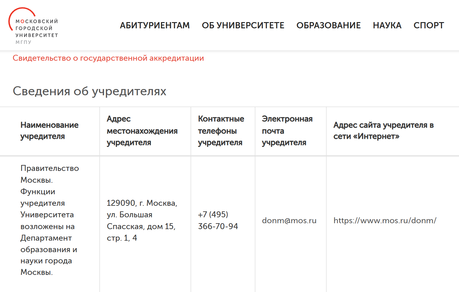 МГПУ можно считать региональным вузом, потому что его учредитель — столичный департамент образования. © mgpu.ru