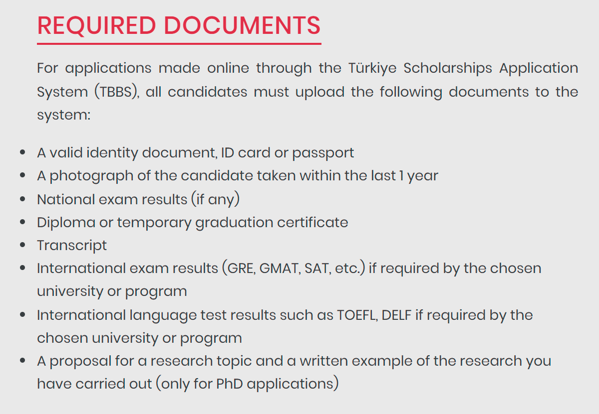 Информацию о документах и подаче заявок публикуют на сайте Türkiye Scholarships. Источник: turkiyeburslari.gov.tr