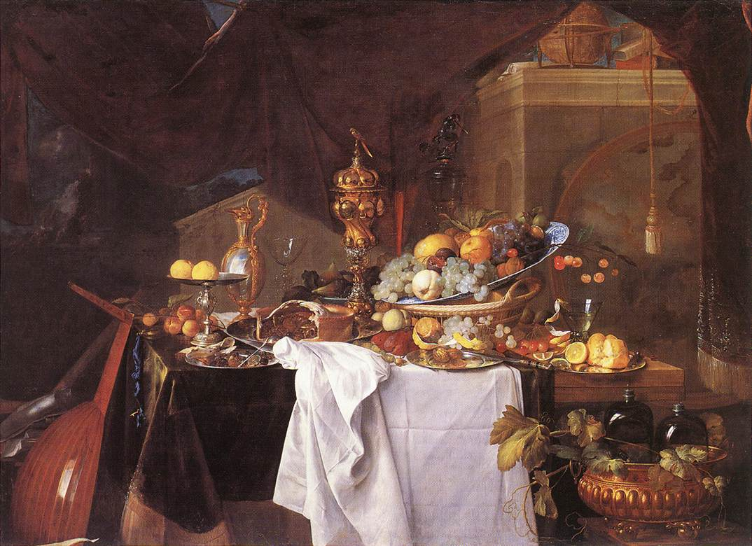 Картина Яна Давидса де Хема «Десертный стол», 1640 г. Коллекция Лувра 