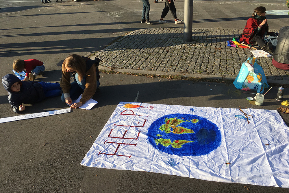 Работа над репортажем про климатическую забастовку в Берлине