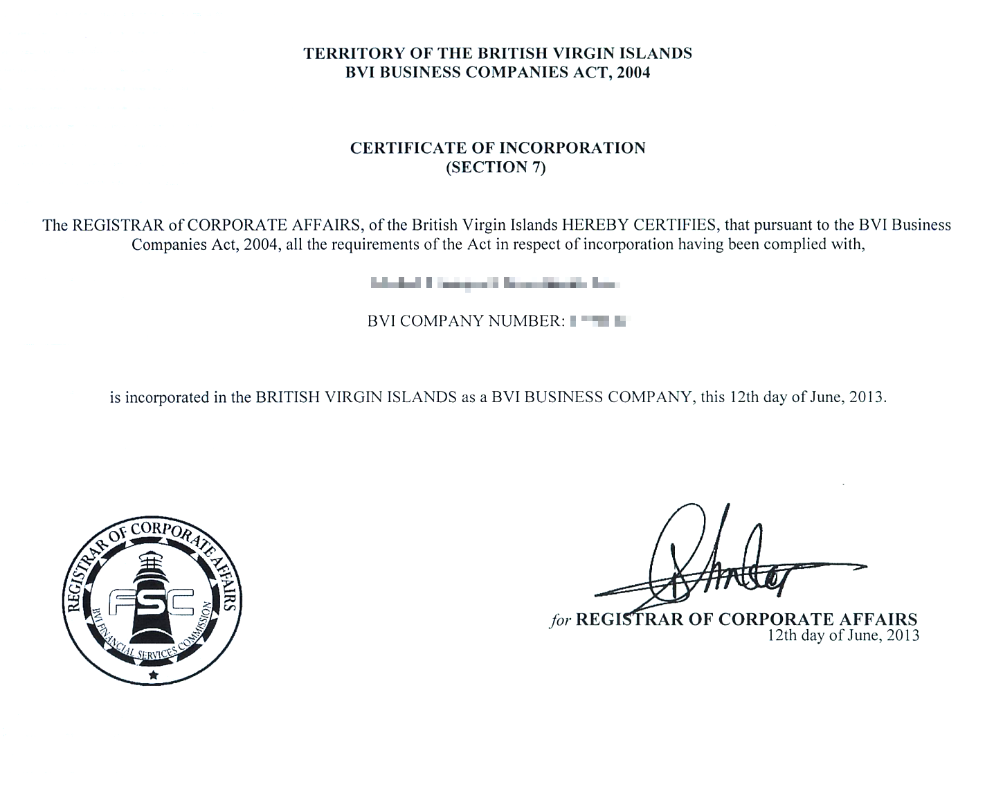 Свидетельство об инкорпорации. Сертификат об инкорпорации. Сертификат о регистрации (Certificate of Registration / Incorporation). Company Certificate of Incorporation.