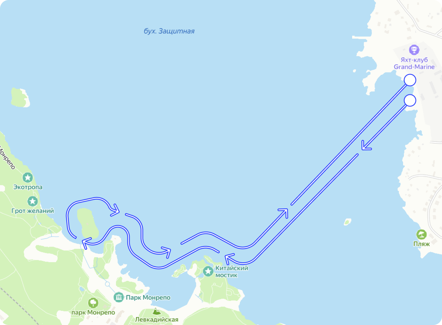 Схема маршрута у Raivola Sup