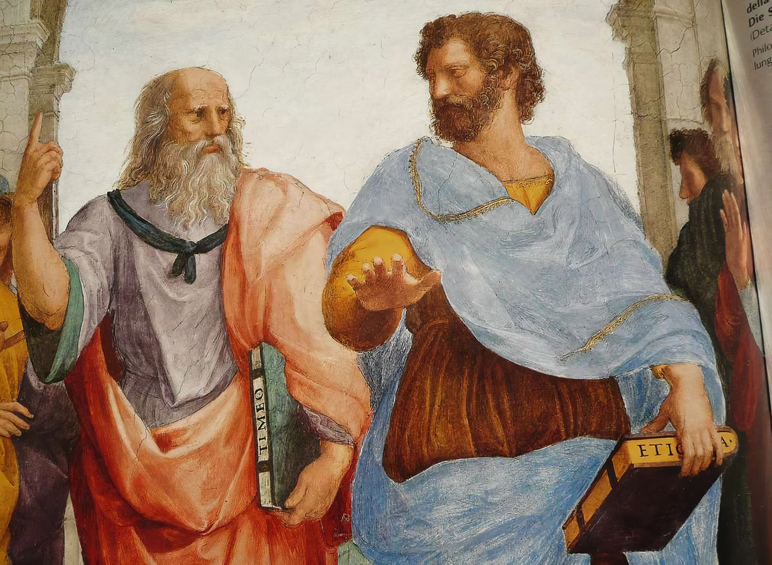 На фреске Рафаэля Аристотель несет в руках «Этику». Источник: wikipedia.org