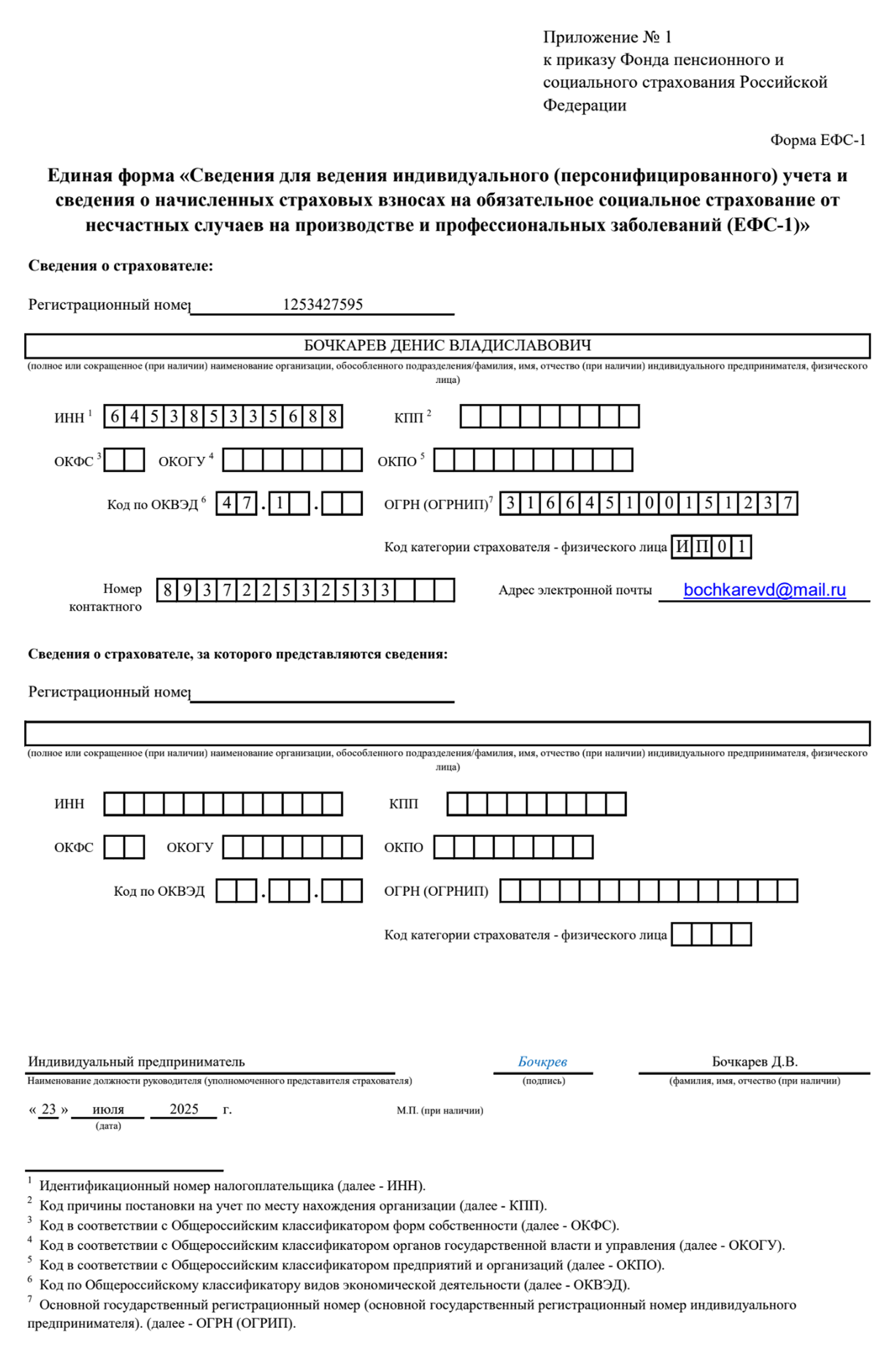 Так выглядит заполненный титульный лист