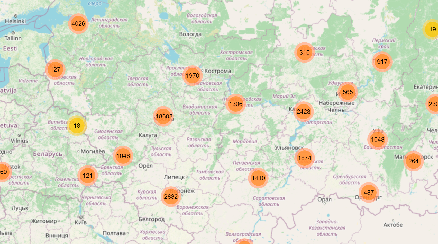Так выглядела интерактивная карта с утечкой «Яндекс⁠-⁠еды». В таких случаях безопаснее не вводить данные, а самому найти свой адрес по памяти