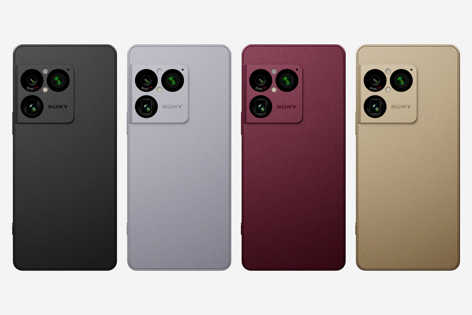 Все цвета Sony Xperia 1 VIII. И еще можно увидеть новый квадратный блок камер. © Sony