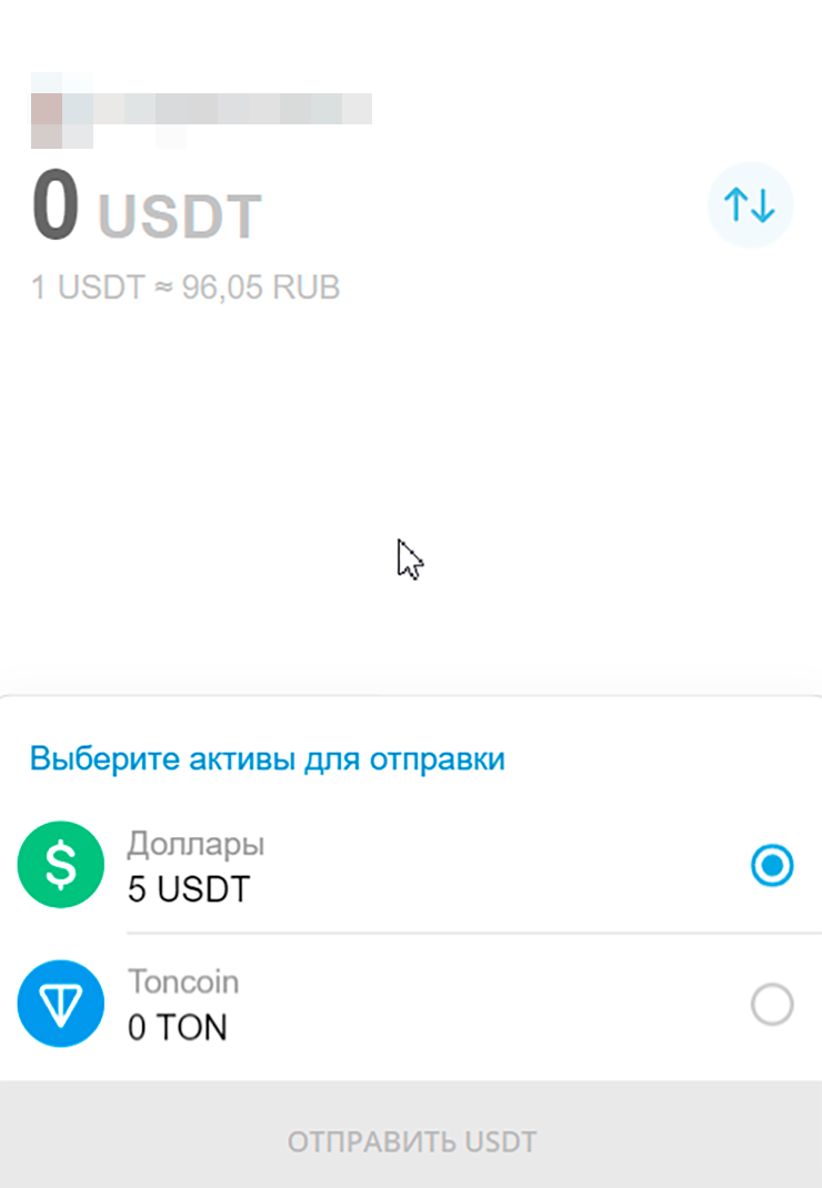 При выборе криптовалюты в Wallet можно увидеть, сколько она примерно стоит в рублях