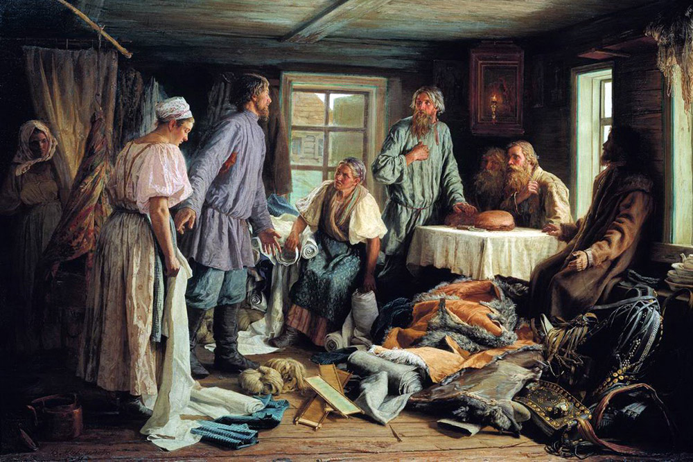 Картина В. Максимова «Семейный раздел» (1876). Тут всё: эмоции, обиды и недомолвки