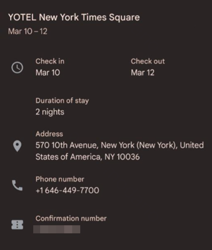 Подтверждение нашей брони с Booking.com