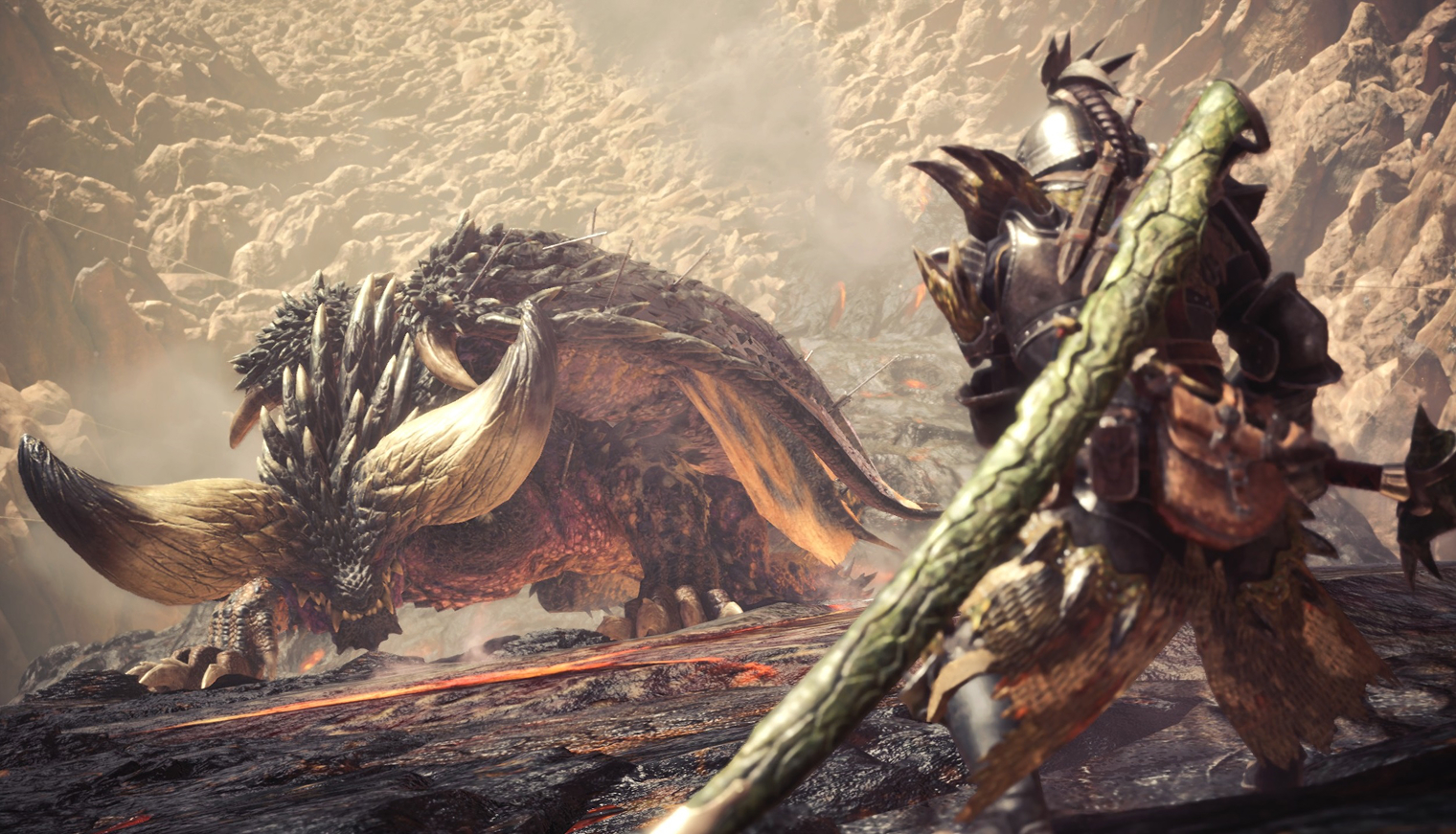 World можно пройти в одиночку, но геймплей заточен под командную работу. С друзьями охотиться на огромных монстров куда легче. Кадр: Capcom