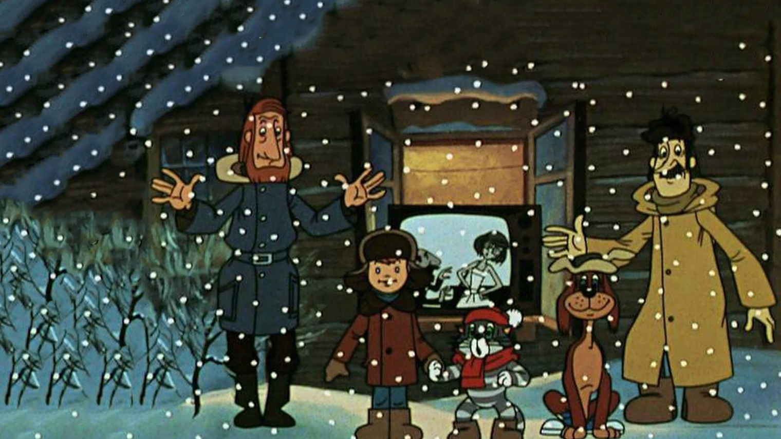 Все семейство в сборе — не хватает только мамы, выступающей на телеконцерте. Кадр: «Союзмультфильм»