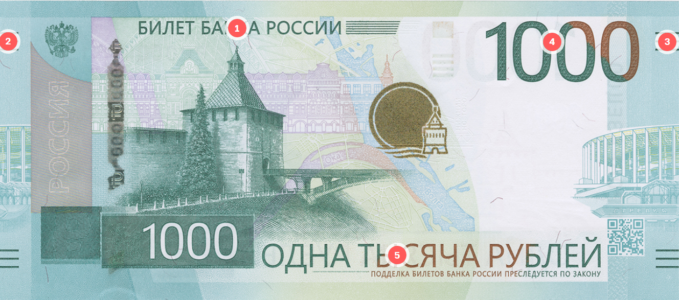Все пять элементов на изображении — рельефные. © cbr.ru