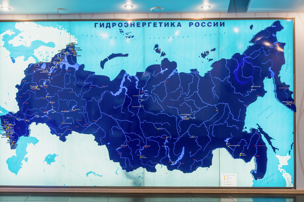 Карта системы гидроэнергетики России. Фото: Sergey Pesterev / Wikimedia Commons