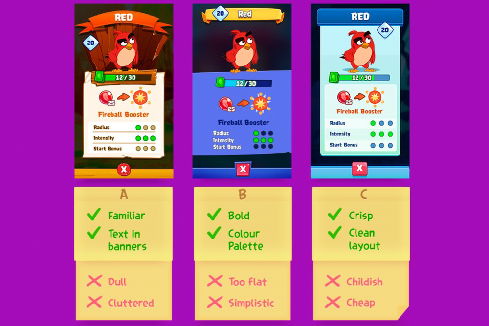 Поиск стиля для игры Angry Birds Pop Blast. Источник: behance.net