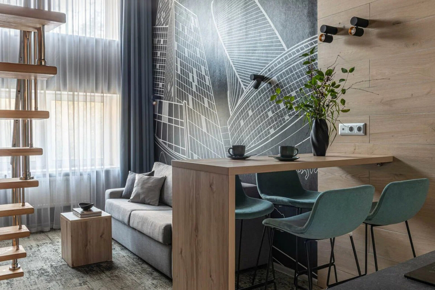 Первый этаж двухместного номера в общежитии Cosmos Центрального университета