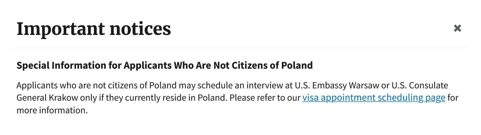 Информация для тех, кто подается на визу США в Польше, на сайте ustraveldocs.com
