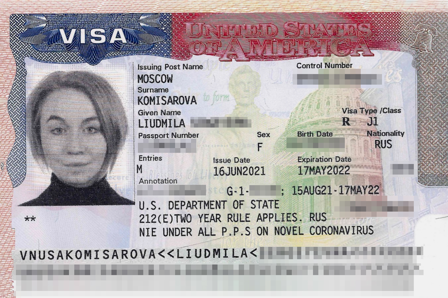 Моя виза в США