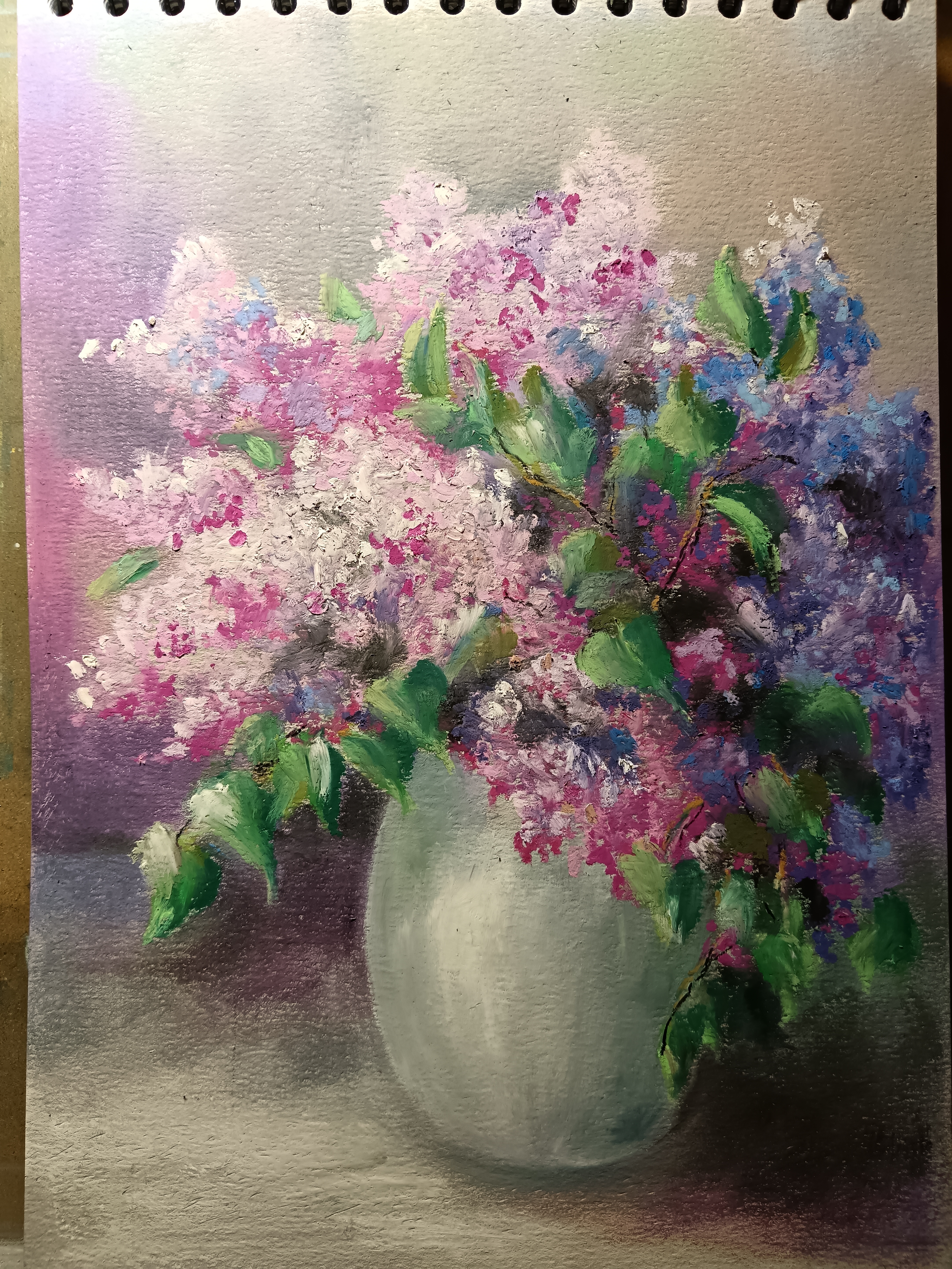 Мой рисунок: сирень масляной пастелью
