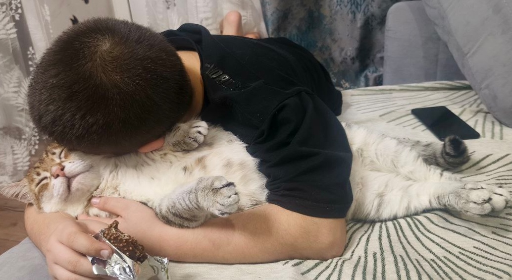 Фото питомца: кот Рысик очень любит обнимашки