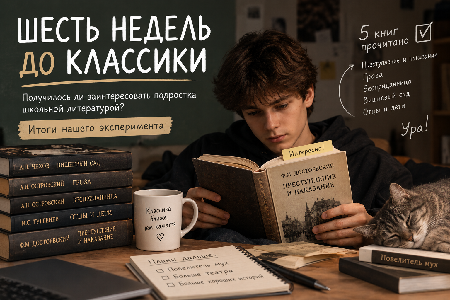 Можно ли заинтересовать подростка школьной литературой: итоги нашего семейного эксперимента