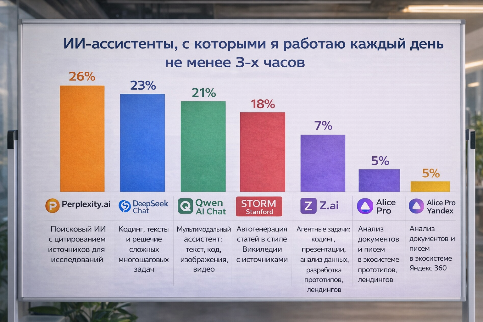 Какие нейросети вы используете каждый день больше трех часов?