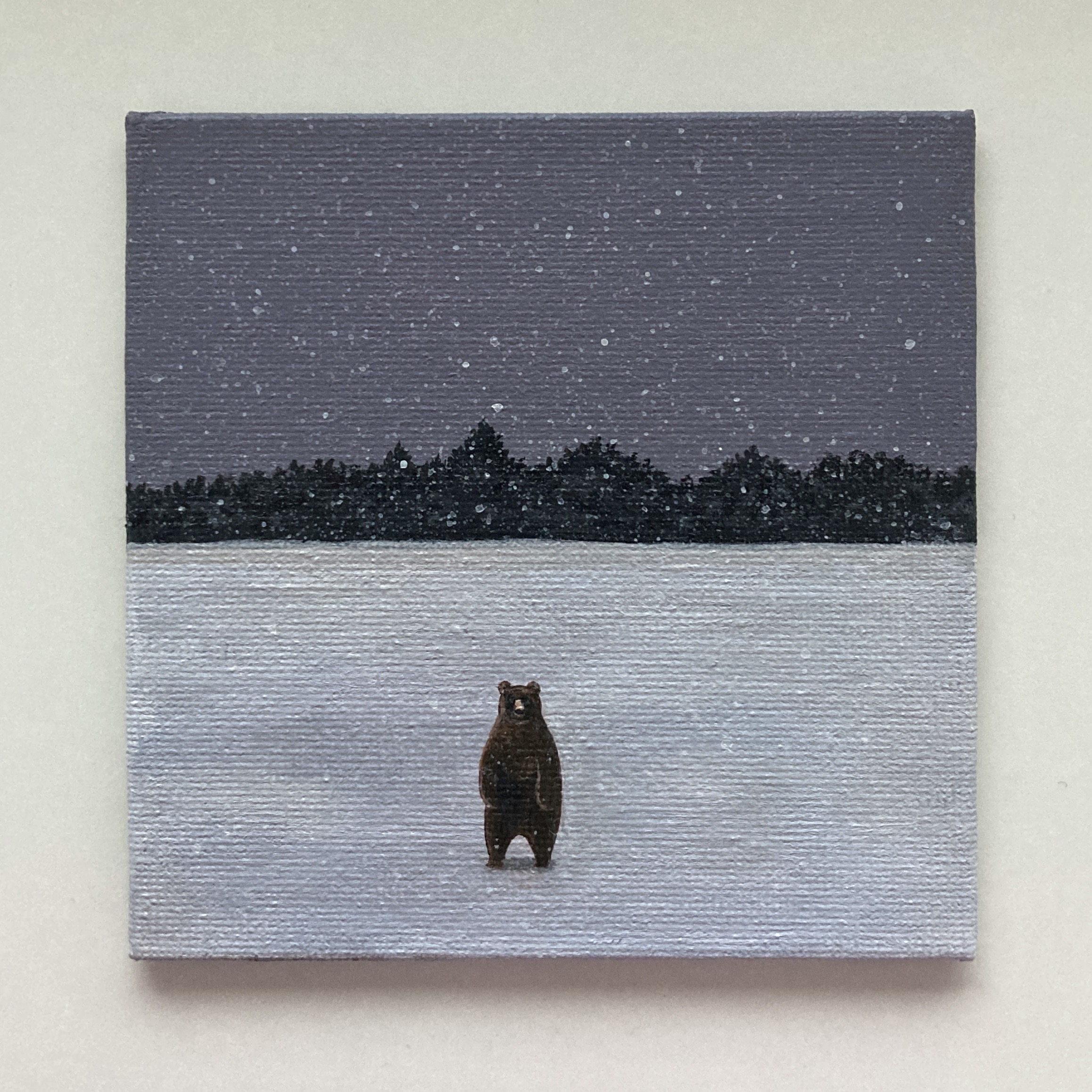 Мой рисунок: зимний пейзаж с медведем