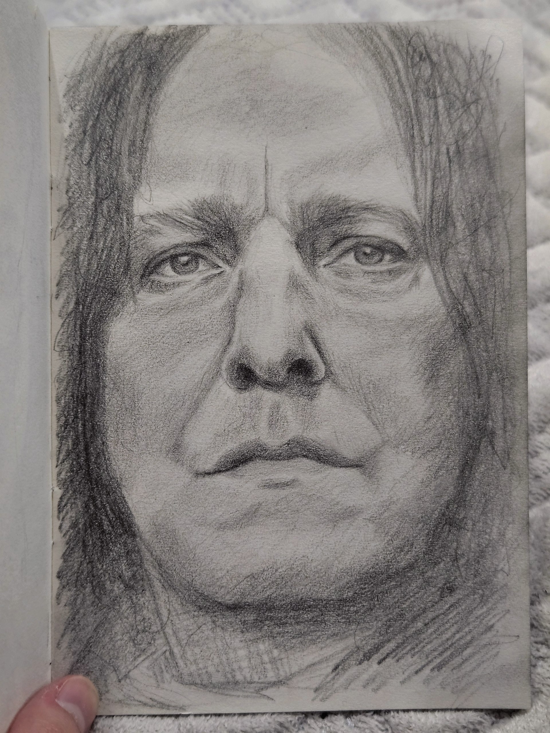 Мой рисунок: портрет Северуса Снейпа простым карандашом